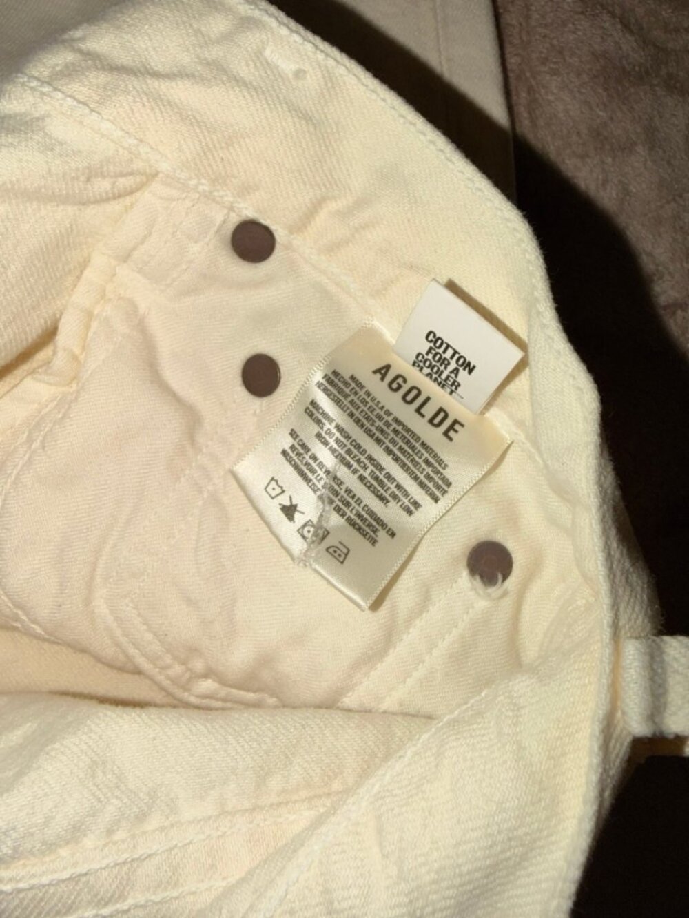 AGOLDE - Low Slung Baggy Jeans in White, Size 23 - Picture 7 of 15